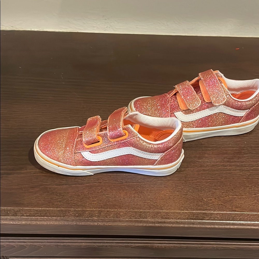 Vans Kids Sneakers in Sparkly Pink and White